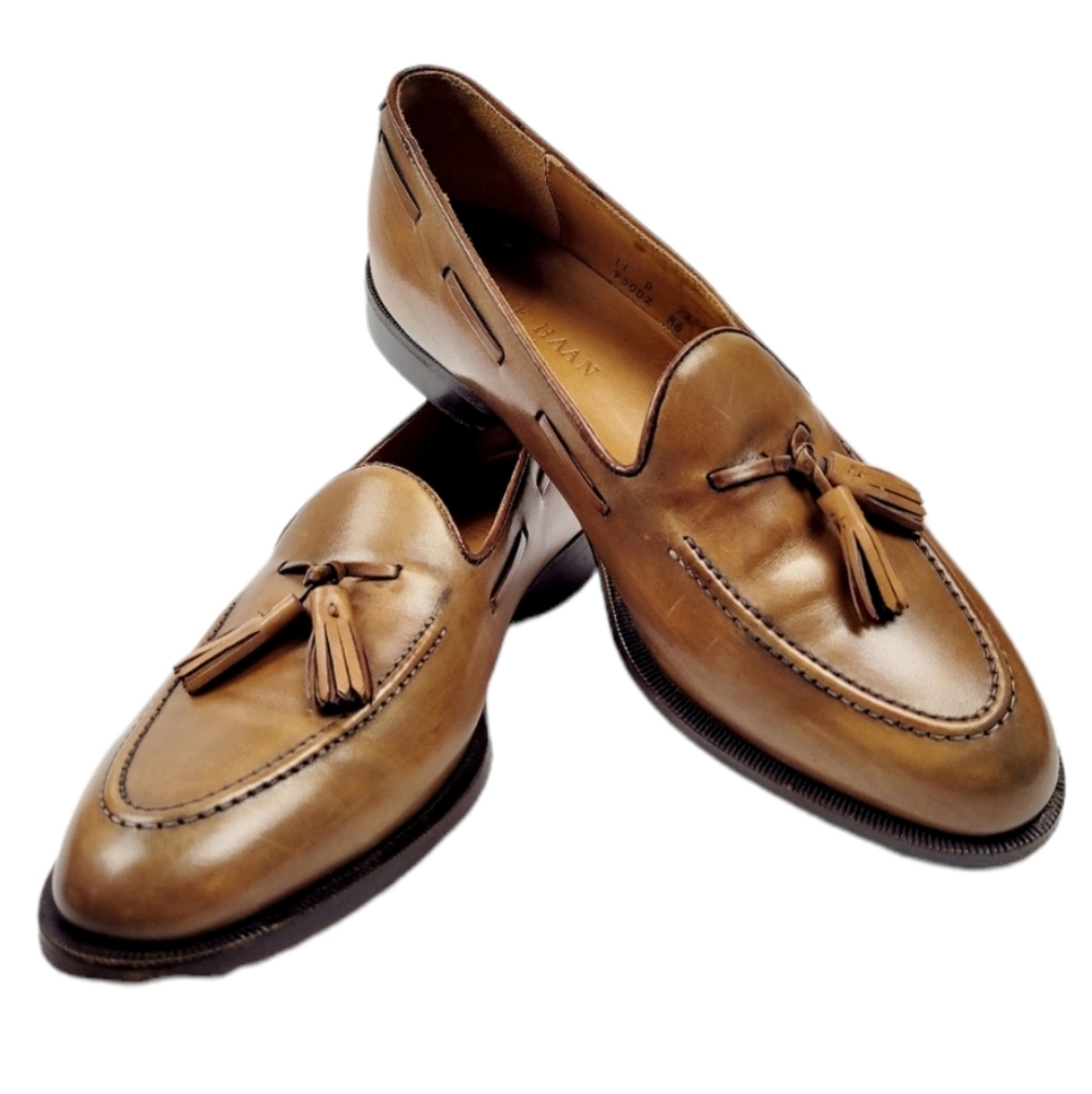 Cole Haan Tan Leather Tassel Dress Slip On Loafers Size 11 D